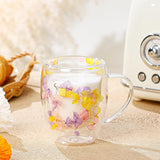 Dry Flower Double Wall Glass Cup