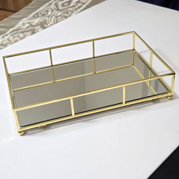 Gold Mirror Vanity Tray