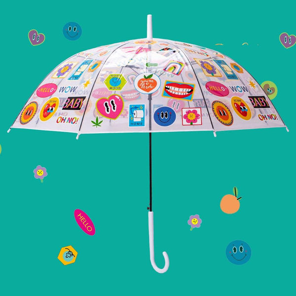 Sticker Print Transparent Umbrella