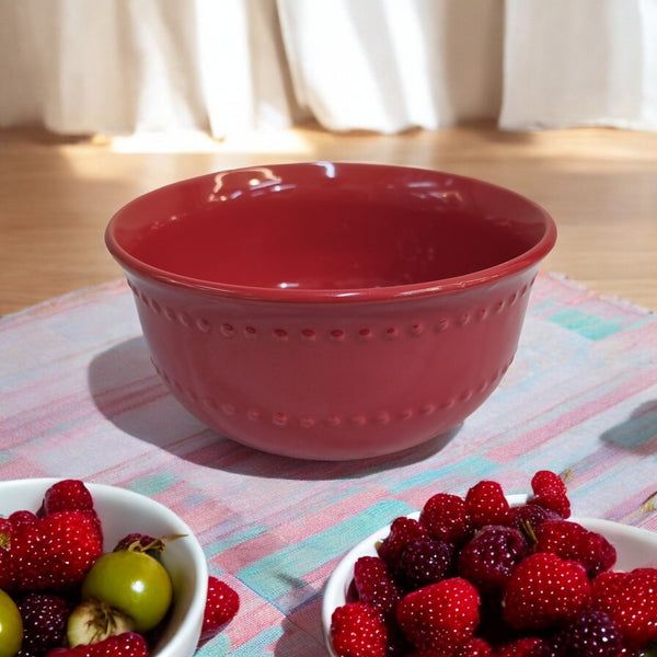 Classic Red Ceramic Bowl (6 Inch)