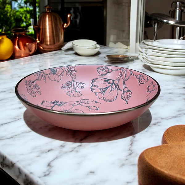 Nature-Inspired Ceramic Bowl with Floral Motifs