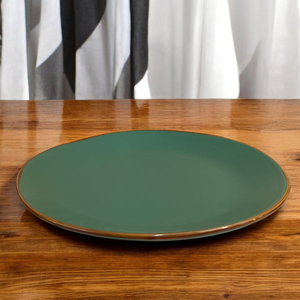 Emerald Elegance Ceramic Plate (8 Inch)