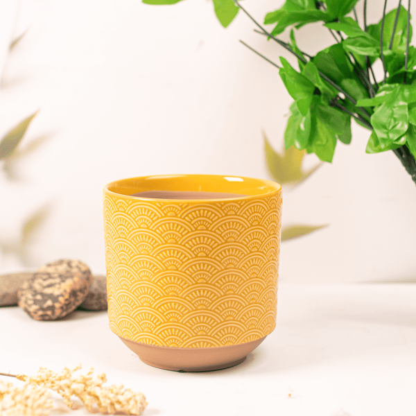 Yellow Waves Plant Pot