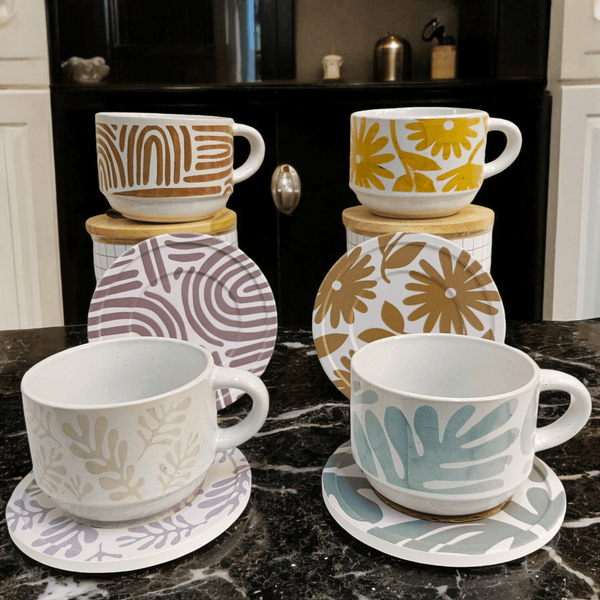 Artistic Patterns - Ceramic Mugs with Coasters