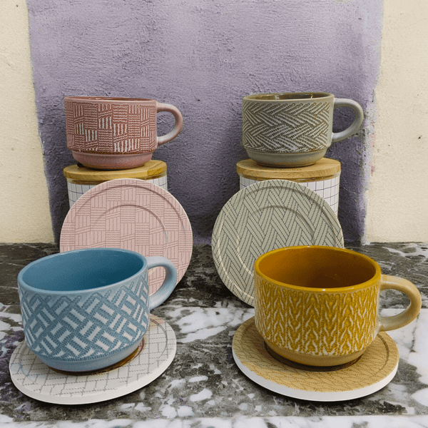 Pastel Series - Ceramic Mugs with Coasters