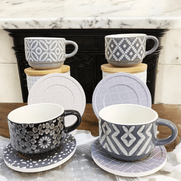 Modern Sleeve Series - Ceramic Mugs with Coasters