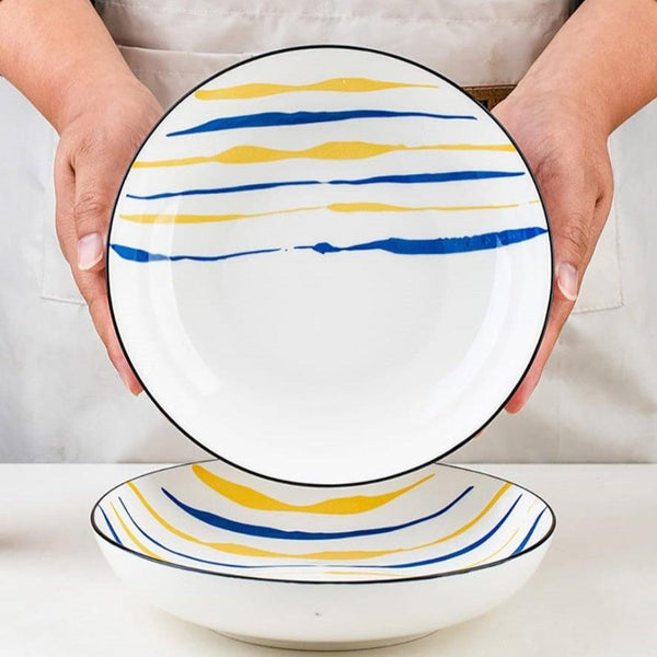 Modern Abstract Striped Ceramic Plate (7 inches)