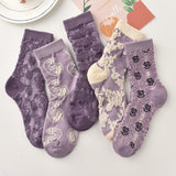 Purple Garden Socks