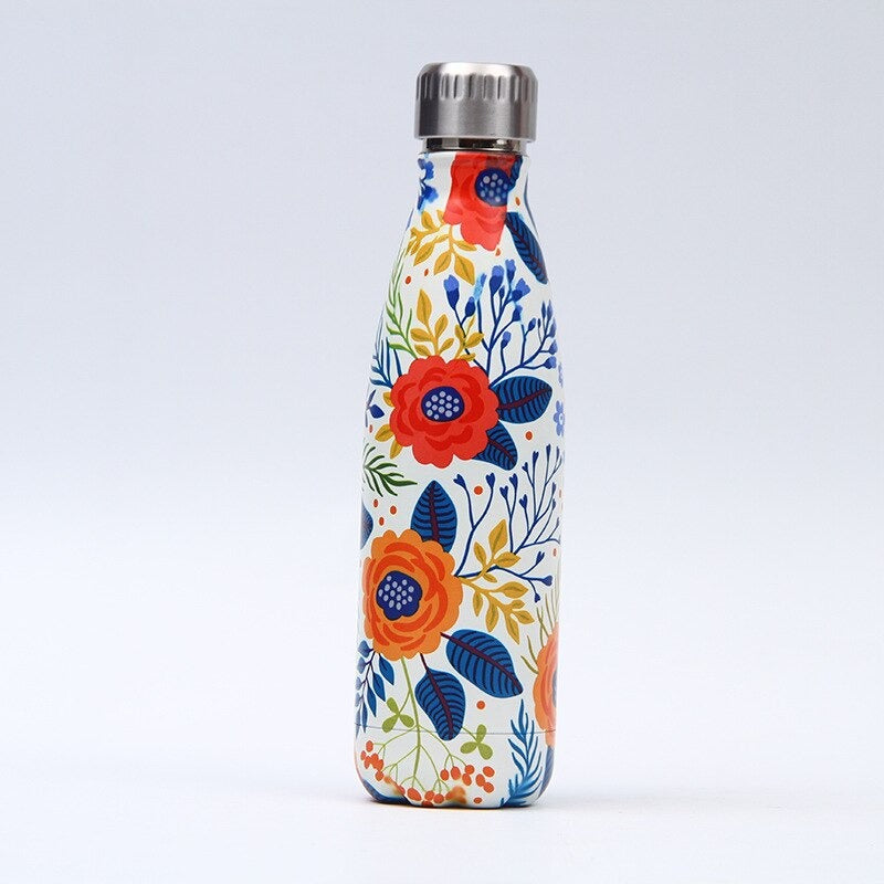 Poppy Flower Theme Water Bottle (500ml)