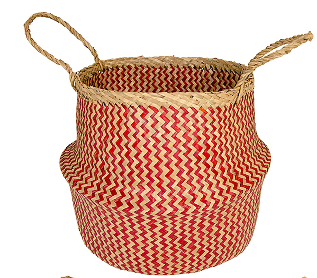 Seagrass Rattan Basket (XL) - Red