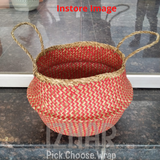 Seagrass Rattan Basket (XL) - Red