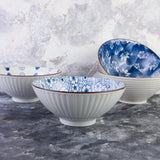 Blue Ditsy Ceramic Ramen Bowl