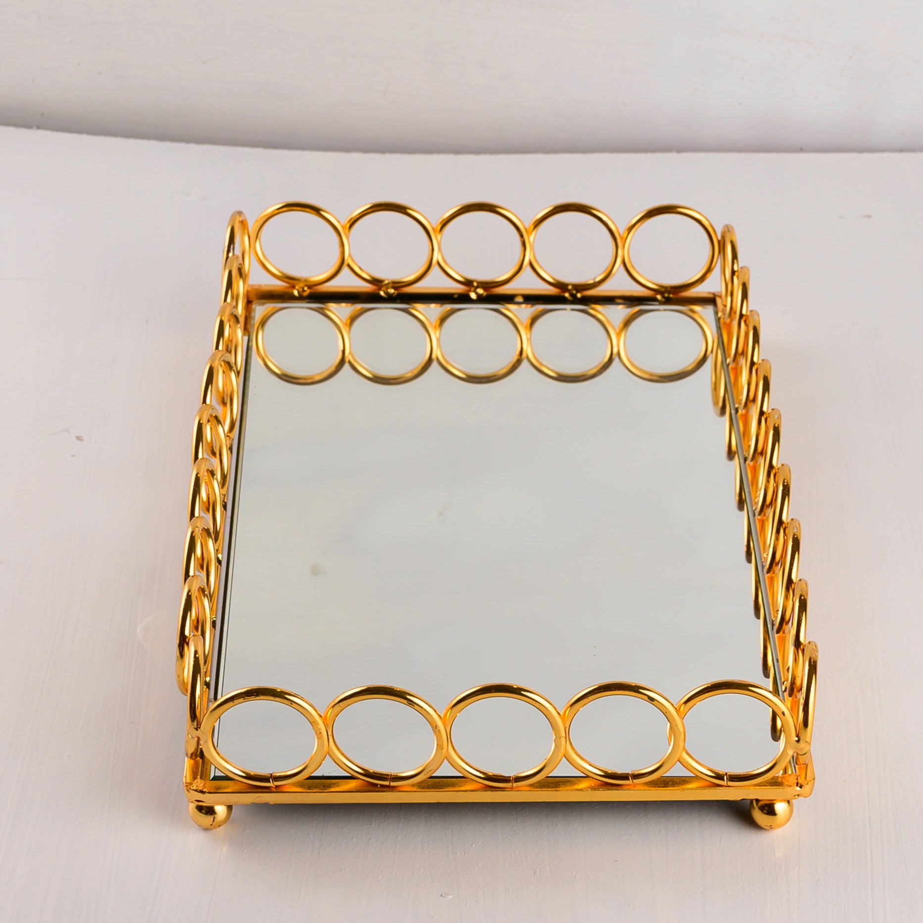 Ring-Hold Mirror Vanity Tray (Small)