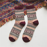 Stitch Pattern Long Woollen Socks