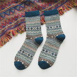 Stitch Pattern Long Woollen Socks