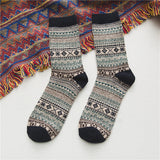 Stitch Pattern Long Woollen Socks