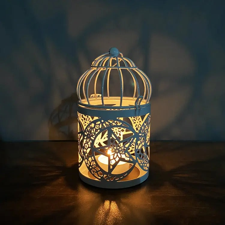 White Lantern Candle Stand
