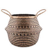 Seagrass Rattan Basket (XL)-Mosaic Black